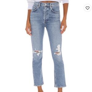 AGOLDE Riley High Rise Straight Crop in Whiplash size 27